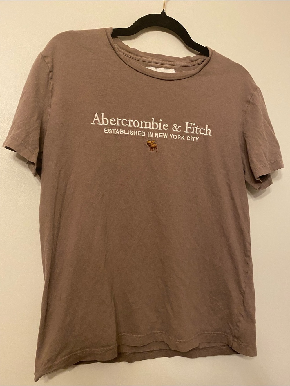 Abercrombie & Fitch Mauve-Brown Logo Short Sleeve Tee